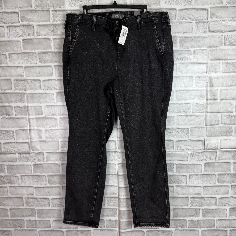 Torrid Pull On Boyfriend Straight Leg Comfy Black Denim Jeans Womens 2X 36 x 30